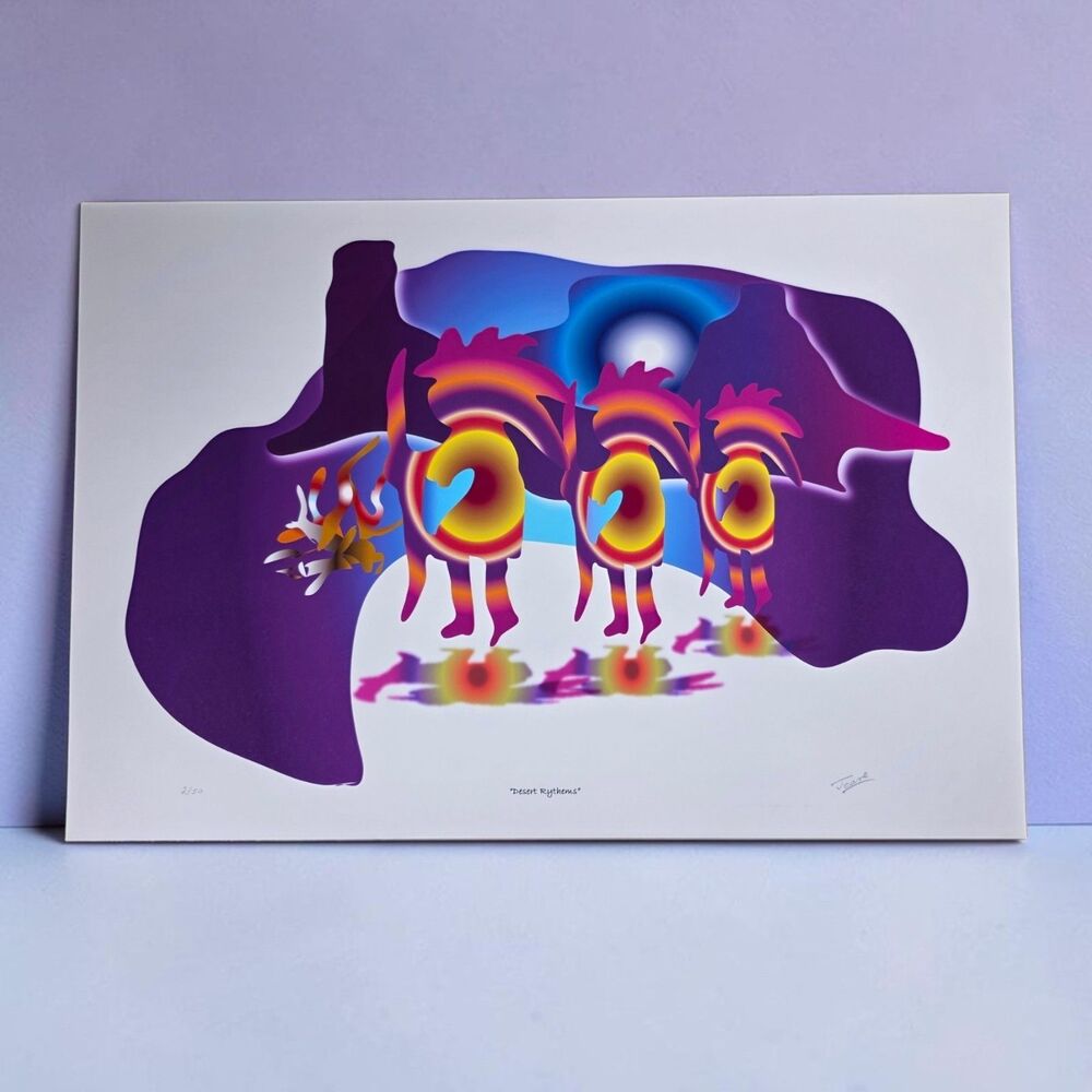 Desert Rhythms Signed Shirley Jeane Numbered 2/50 Watercolor Print Southwest